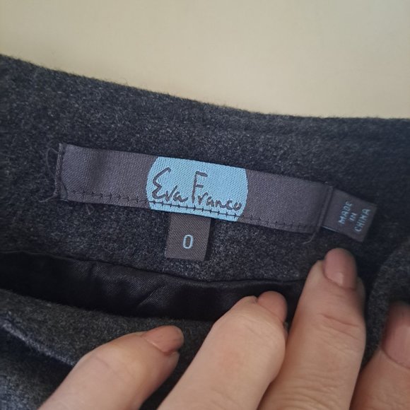 Eva Franco Anthropologie wool blend patchwork skirt Sz 0 - Picture 4 of 8